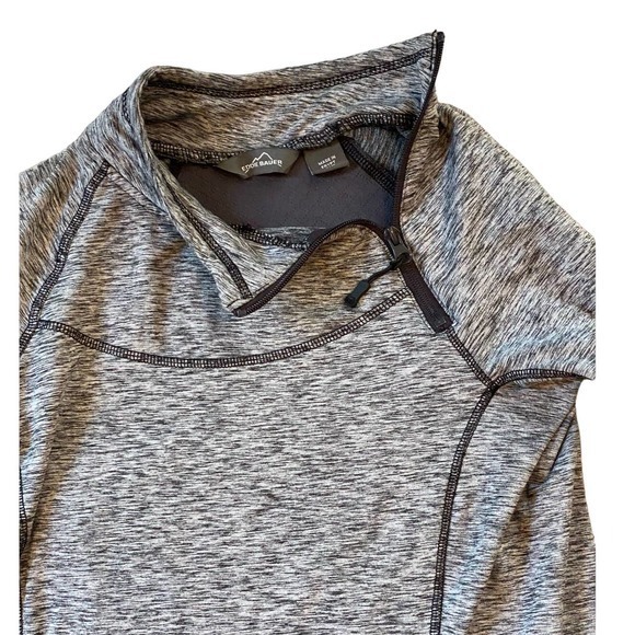 Eddie Bauer Grey Athletic Sports Running Jacket Sweatshirt Pull Over Size Medium - Picture 3 of 8